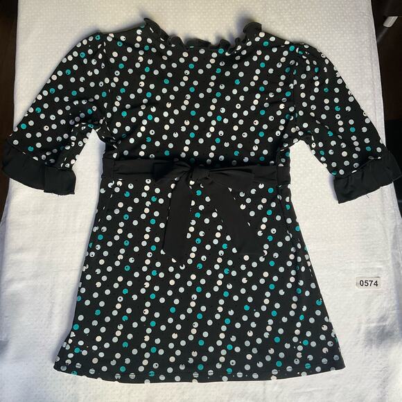 Tempted Kids 3/4 Sleeve Blouse for Girls, size L, Black & Blue, Shinning Sequins - Picture 9 of 9